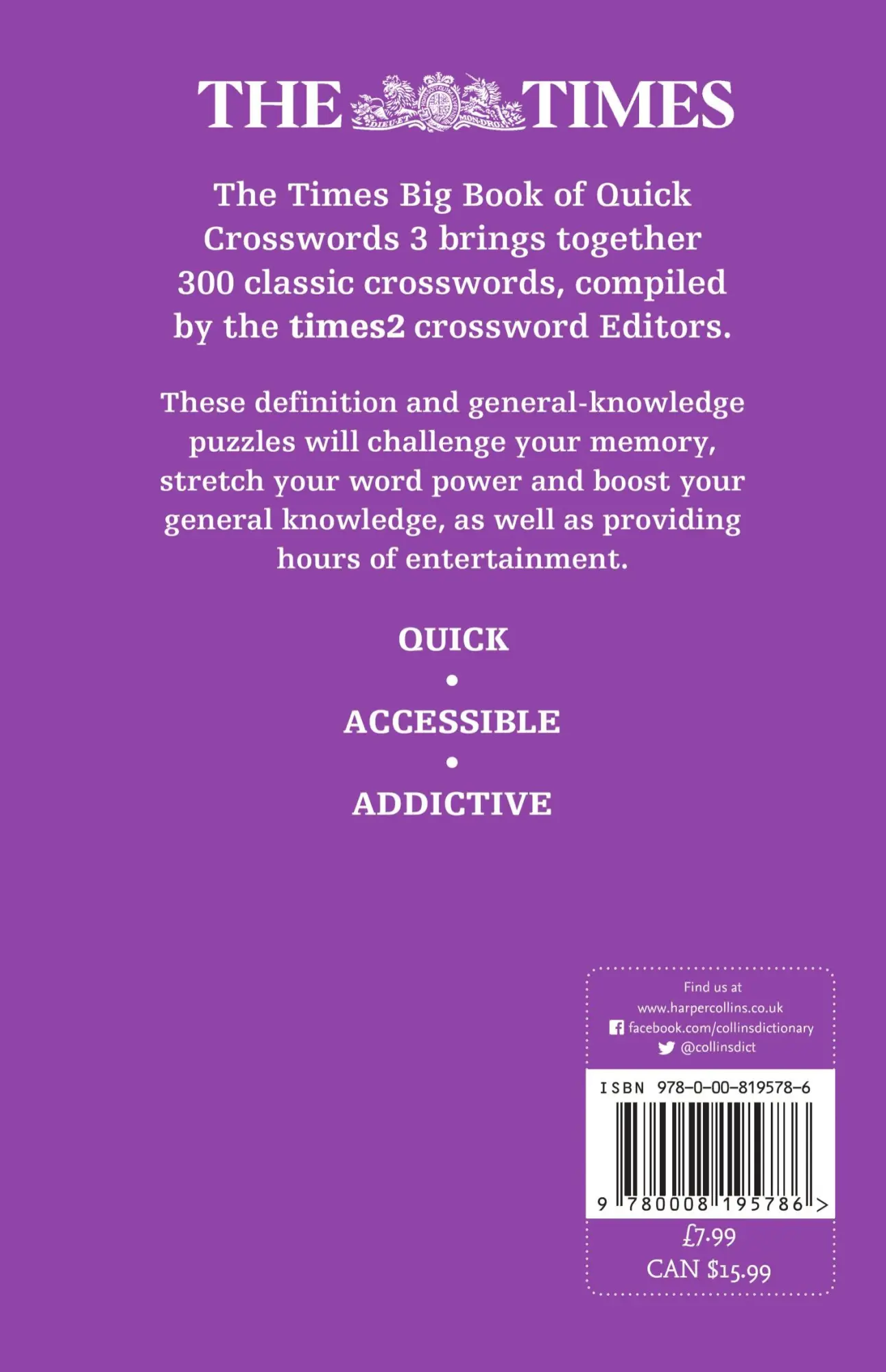 Rückseite: 9780008195786 | The Times Big Book of Quick Crosswords Book 3 | The Times Mind Games