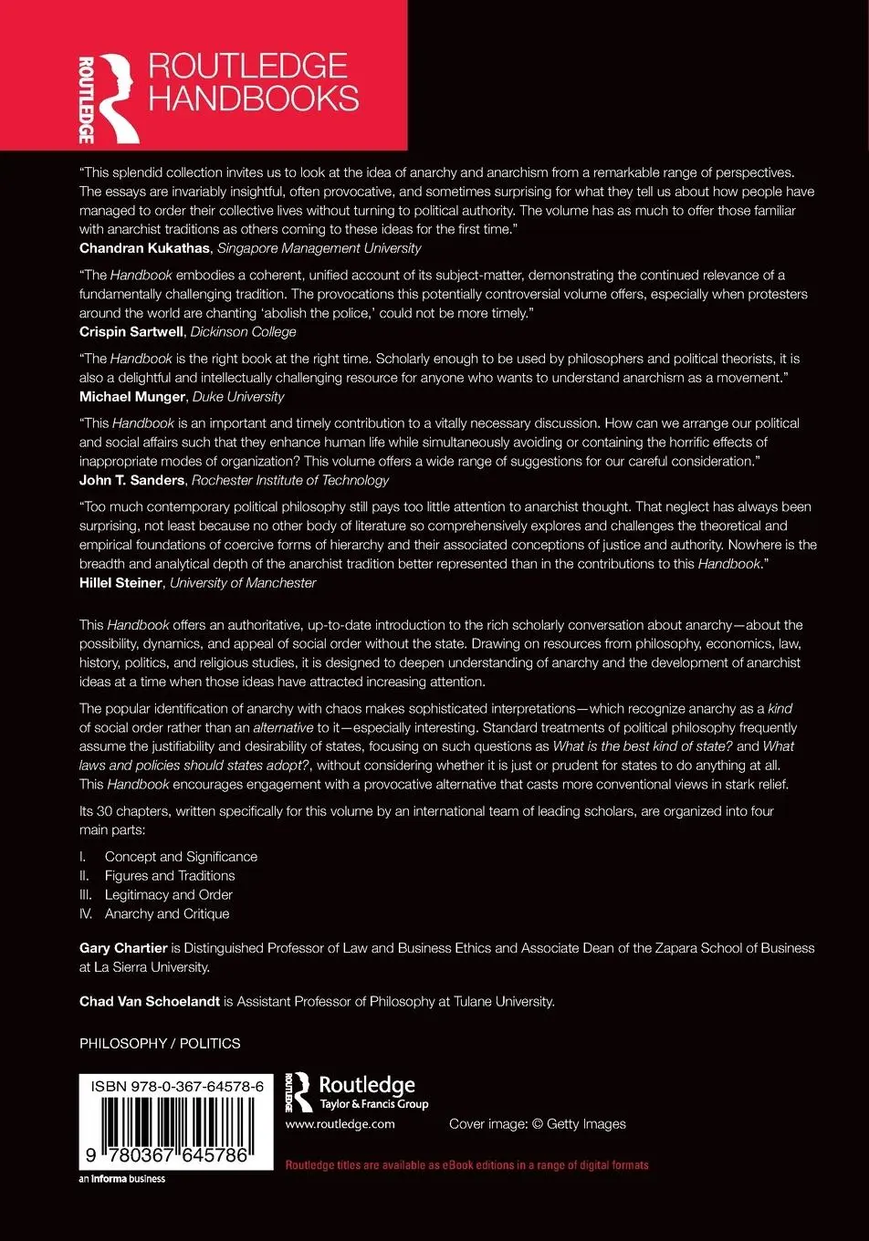 Rückseite: 9780367645786 | The Routledge Handbook of Anarchy and Anarchist Thought | Taschenbuch