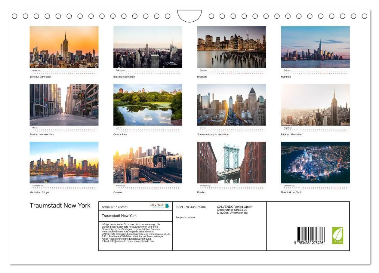 Bild: 9783435275786 | Traumstadt New York (Wandkalender 2025 DIN A4 quer), CALVENDO...