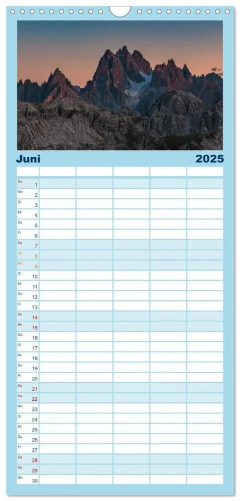 Bild: 9783457125786 | Familienplaner 2025 - Dolomiten - Südtirol mit 5 Spalten...