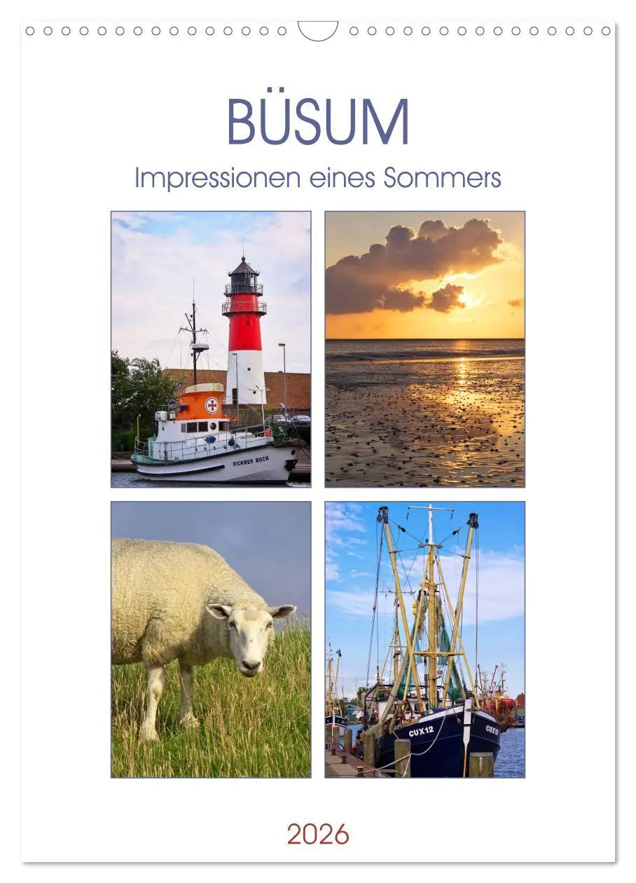 Cover: 9783516455786 | Büsum - Impressionen eines Sommers (Wandkalender 2026 DIN A3 hoch),...