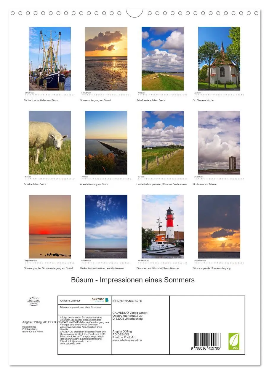 Bild: 9783516455786 | Büsum - Impressionen eines Sommers (Wandkalender 2026 DIN A3 hoch),...
