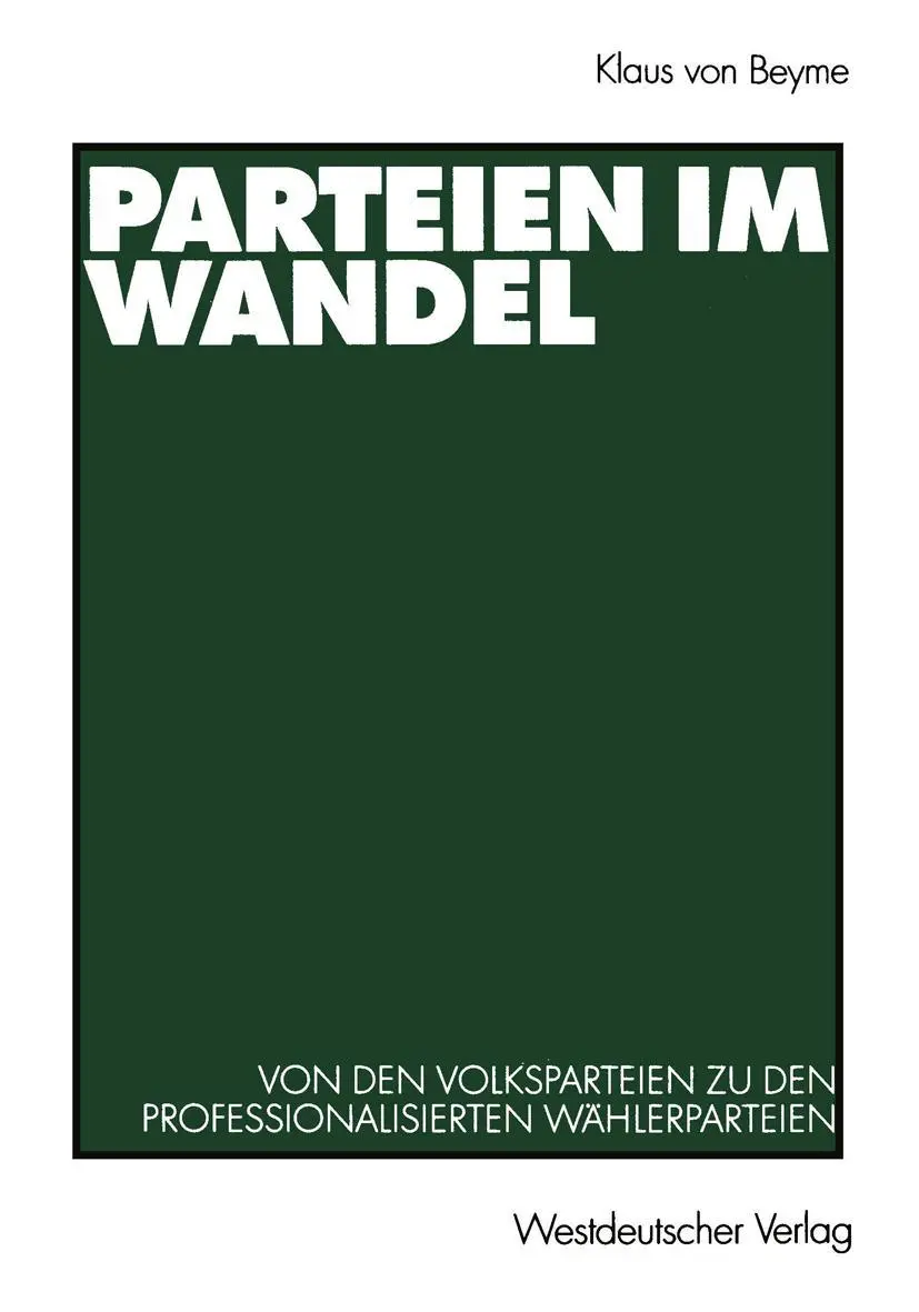 Cover: 9783531135786 | Parteien im Wandel | Klaus Von Beyme | Taschenbuch | 224 S. | Deutsch