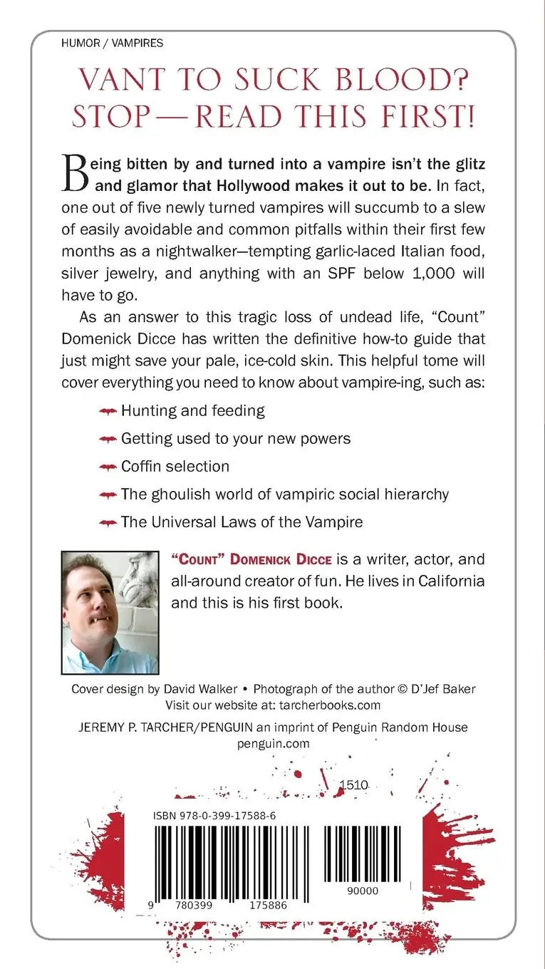 Rückseite: 9780399175886 | You're a Vampire - That Sucks! | A Survival Guide | Domenick Dicce