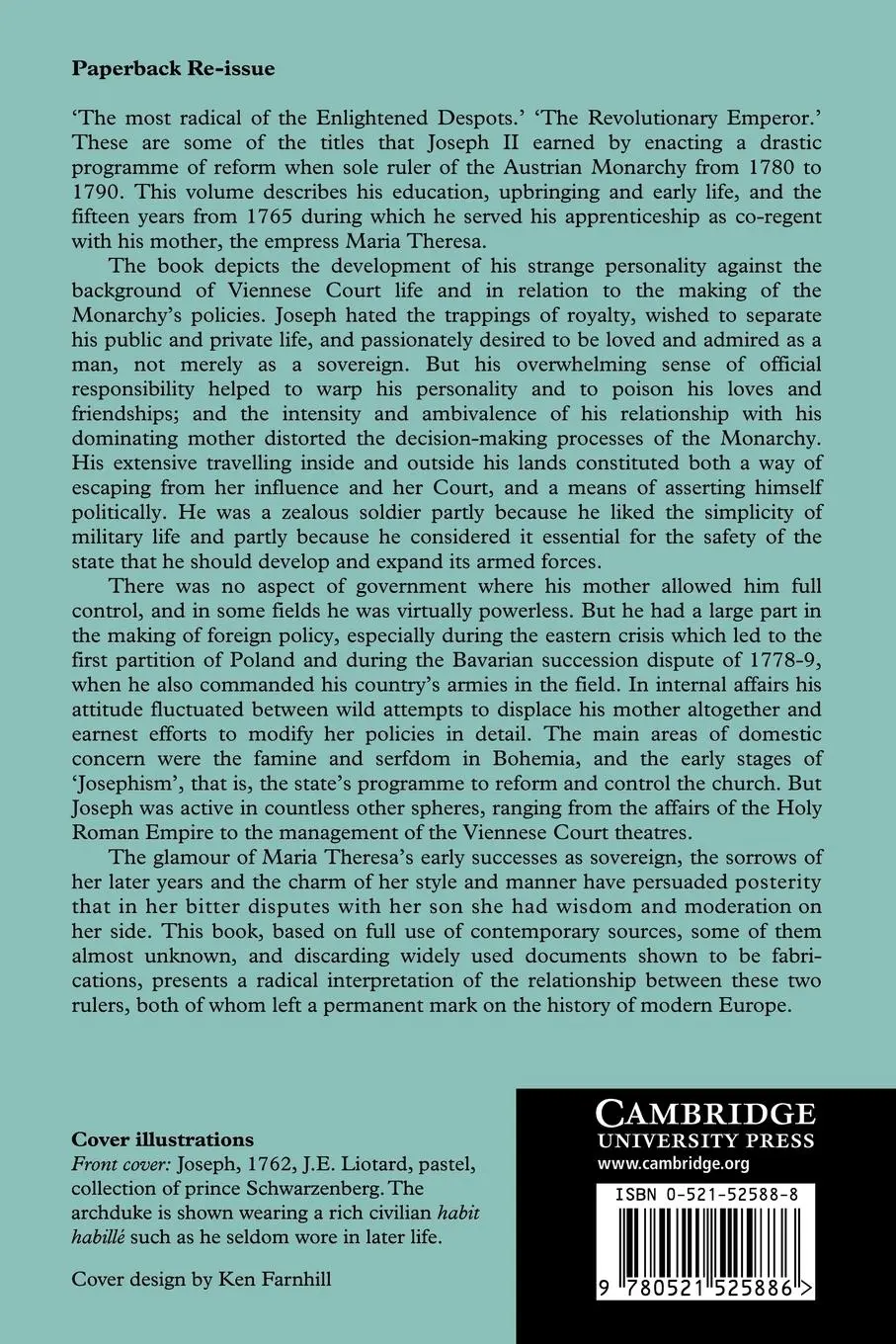 Rückseite: 9780521525886 | Joseph II | Volume 1, in the Shadow of Maria Theresa, 1741 1780 | Buch
