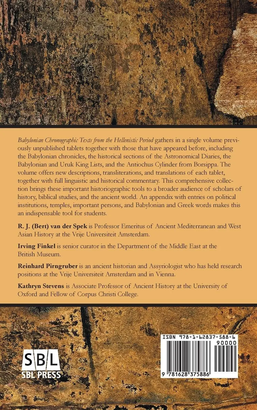 Rückseite: 9781628375886 | Babylonian Chronographic Texts from the Hellenistic Period | Buch