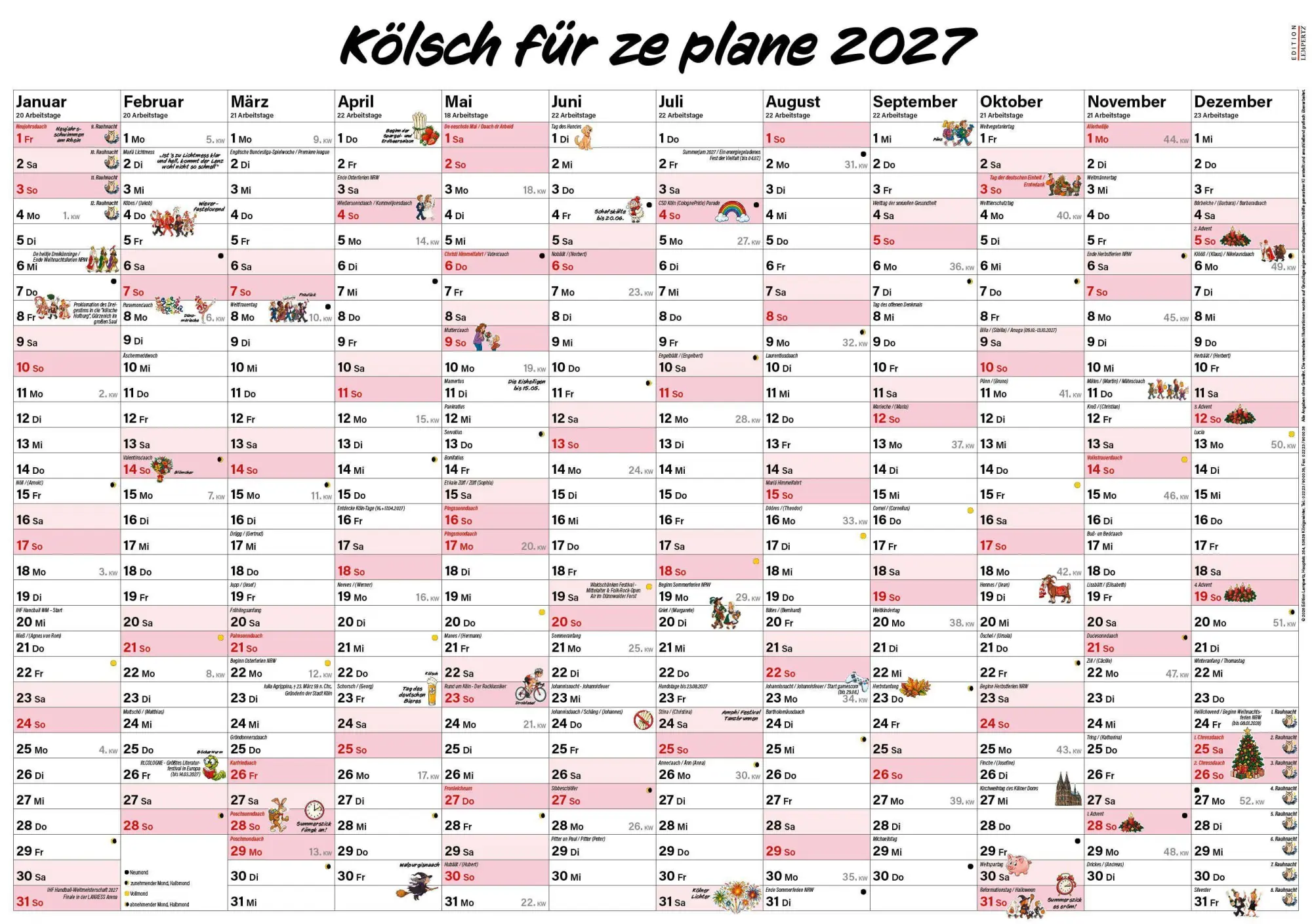 Cover: 9783960585886 | Kölsch für ze plane 2027 | Wandkalender | Kalender | 1 S. | Deutsch