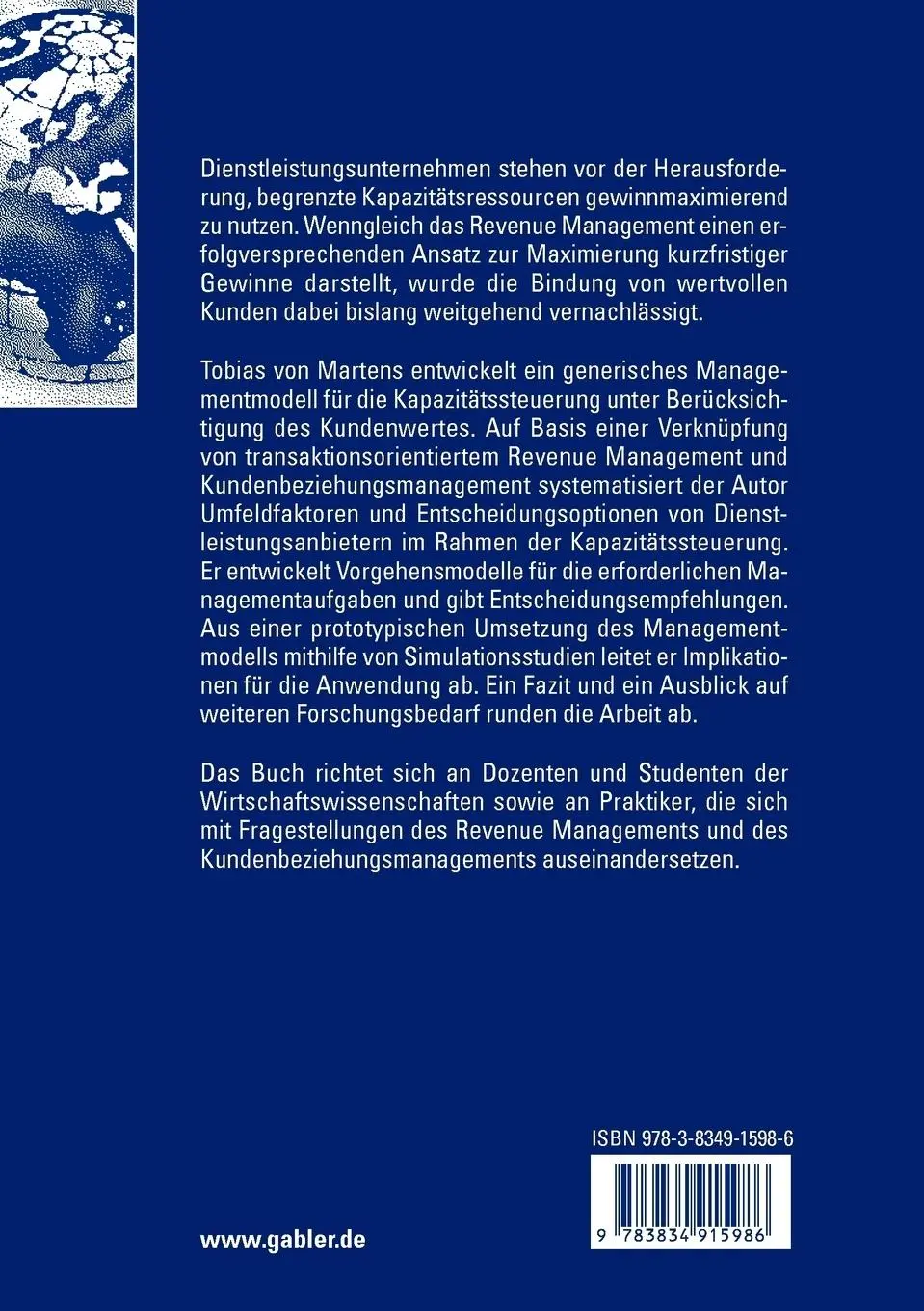Rückseite: 9783834915986 | Kundenwertorientiertes Revenue Management im Dienstleistungsbereich