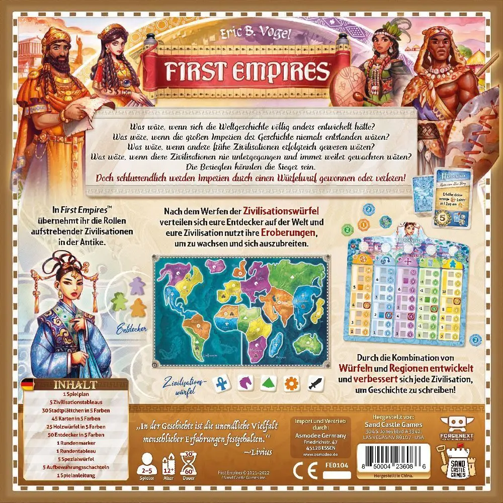 Bild: 850004236086 | First Empires | Eric B. Vogel | Spiel | SCGD0004 | Deutsch | 2022