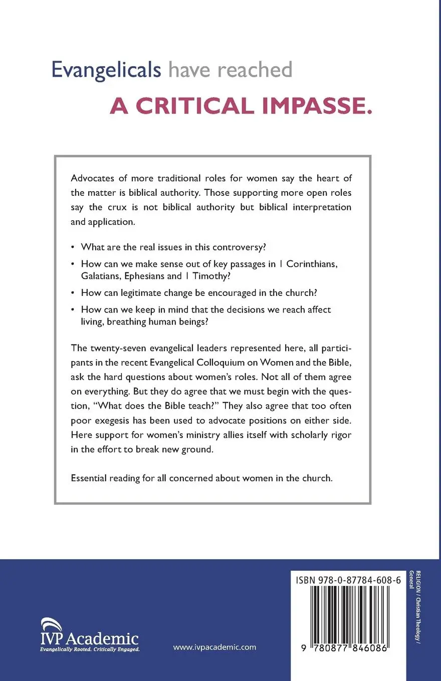 Rückseite: 9780877846086 | Women, Authority &amp; the Bible | Alvera Mickelsen | Taschenbuch | 1986