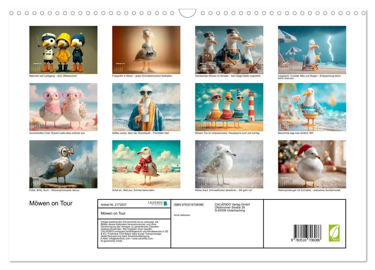 Bild: 9783516706086 | Möwen on Tour (Wandkalender 2026 DIN A3 quer), CALVENDO Monatskalender