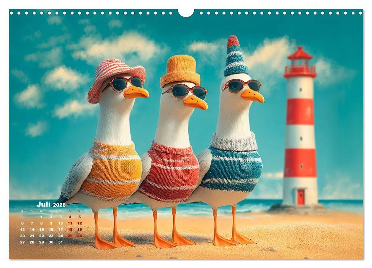 Bild: 9783516706086 | Möwen on Tour (Wandkalender 2026 DIN A3 quer), CALVENDO Monatskalender