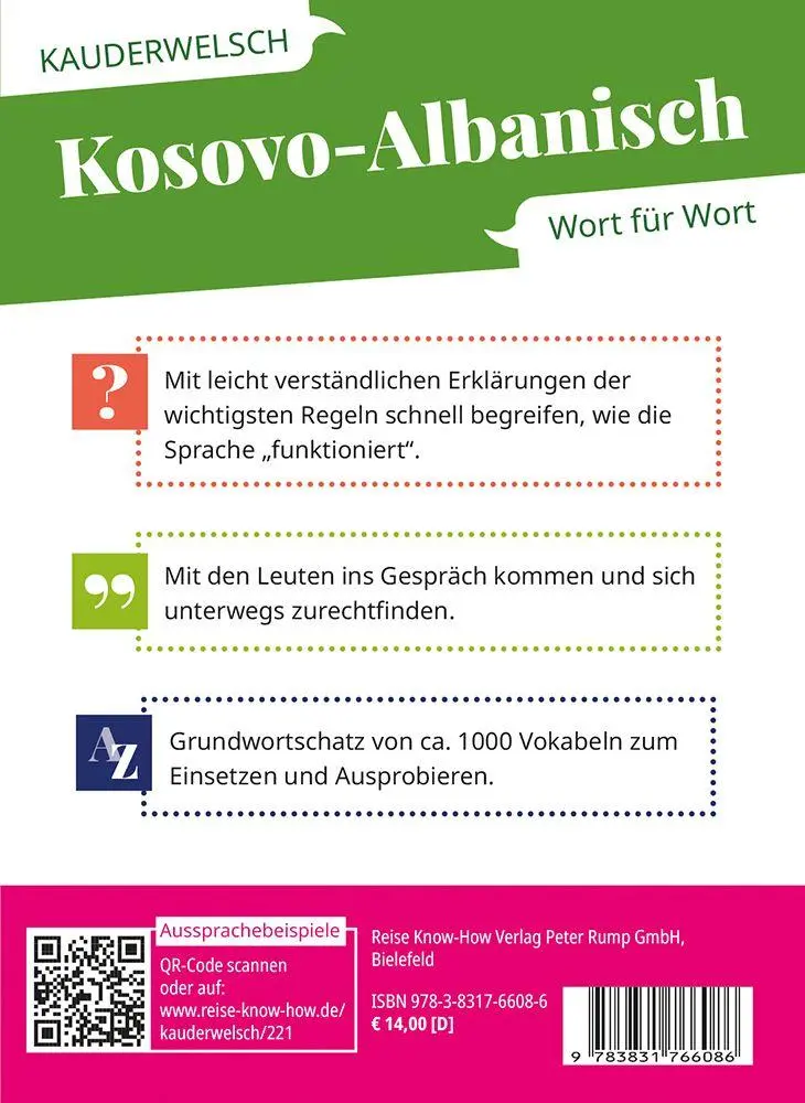 Bild: 9783831766086 | Reise Know-How Sprachführer Kosovo-Albanisch - Wort für Wort | Buch