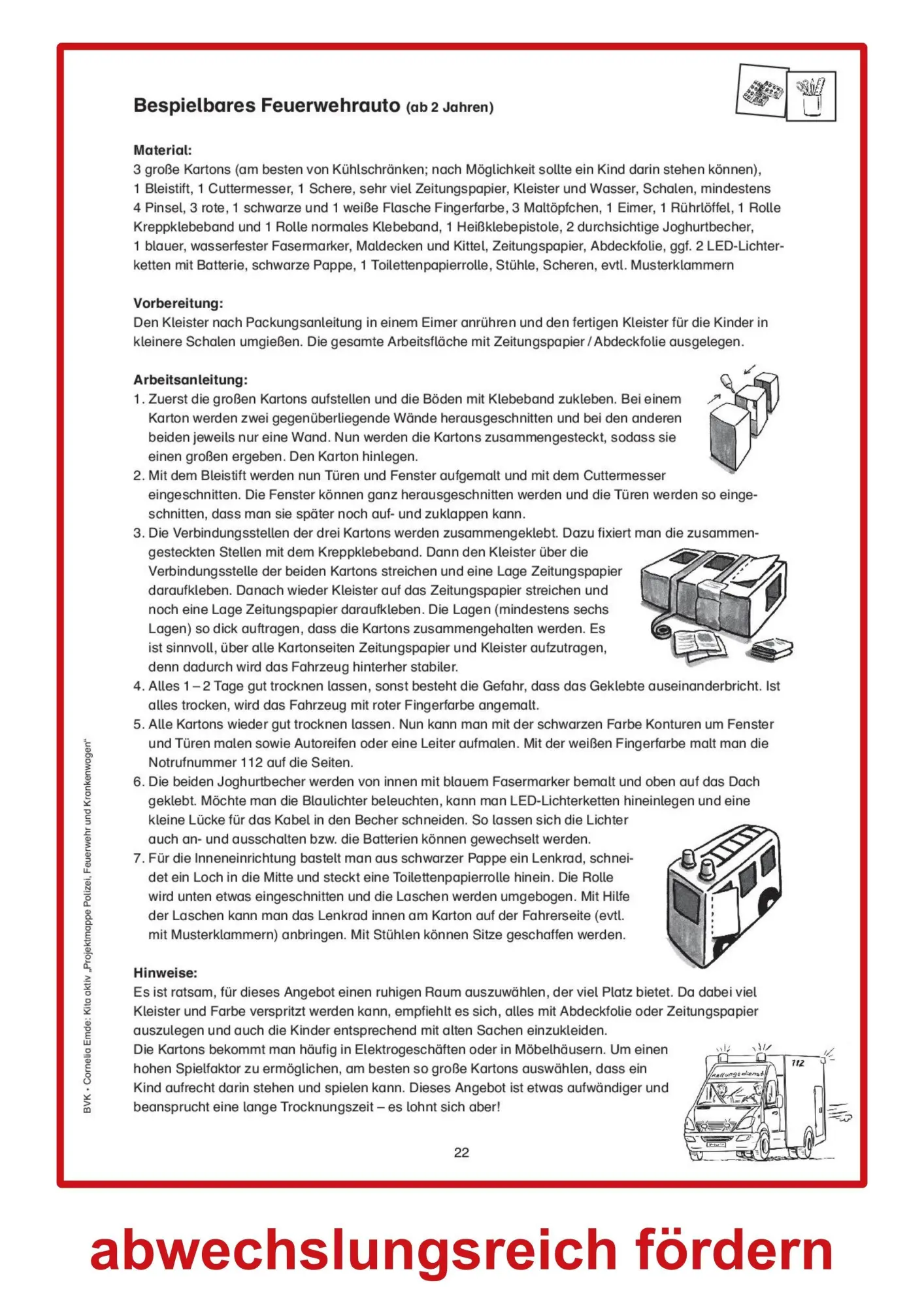 Bild: 9783867406086 | Kita aktiv Projektmappe Polizei, Feuerwehr und Krankenwagen | Emde