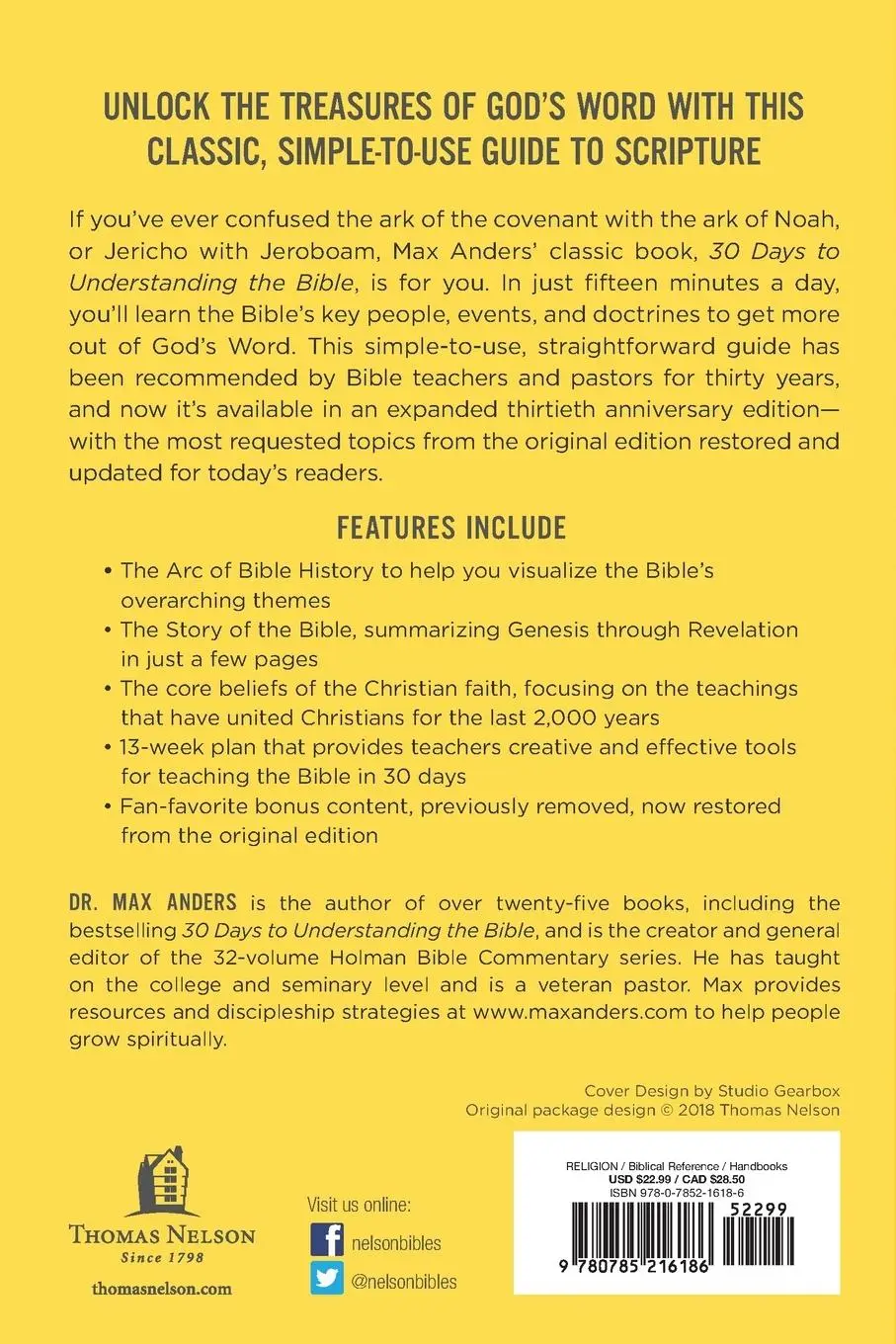 Rückseite: 9780785216186 | 30 Days to Understanding the Bible, 30th Anniversary | Max Anders