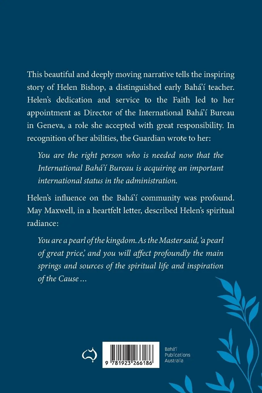 Rückseite: 9781923266186 | Helen Bishop | A Pearl of the Kingdom | Nosrat'ullah Rassekh | Buch
