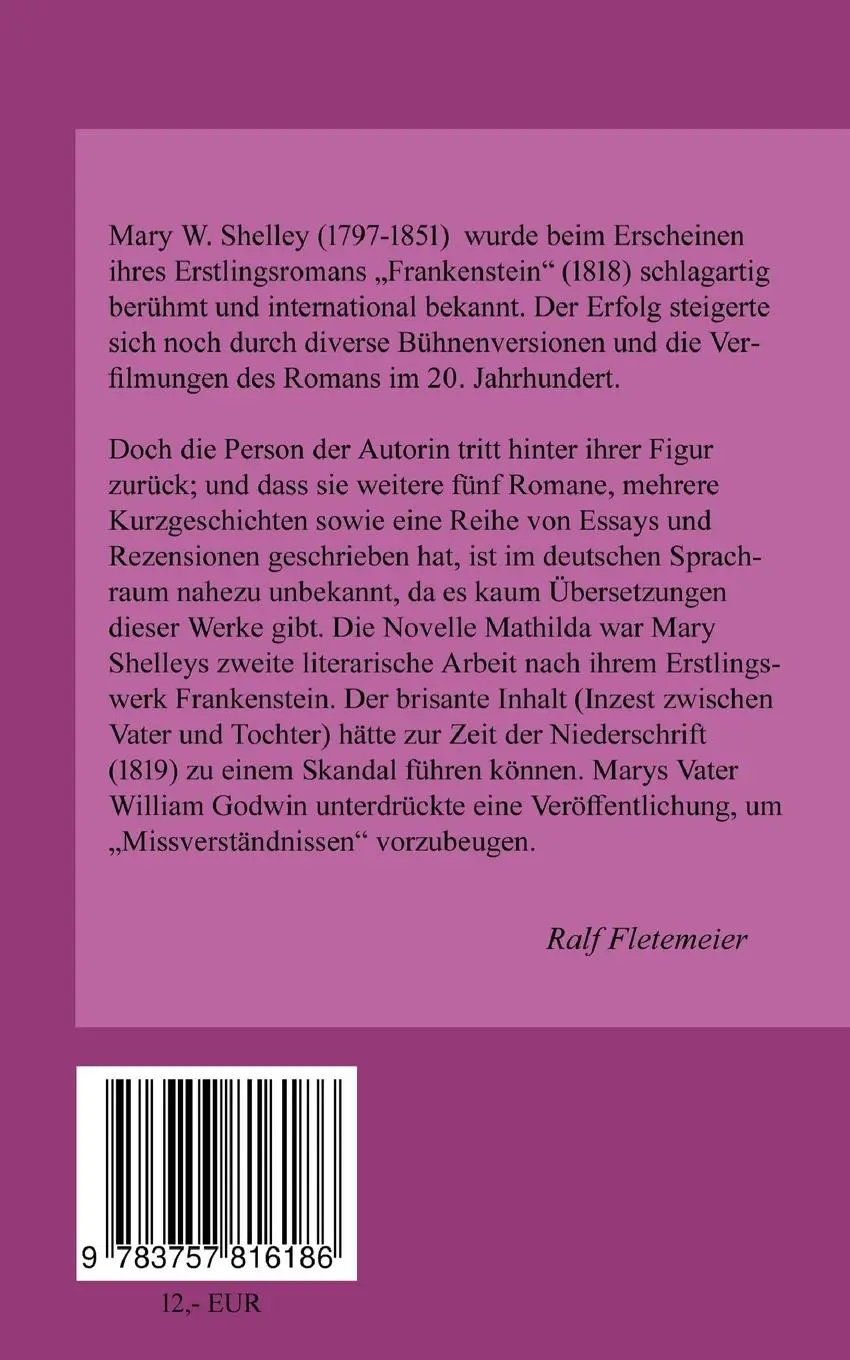 Rückseite: 9783757816186 | Mathilda | Ralf Fletemeier (u. a.) | Taschenbuch | Paperback | 160 S.