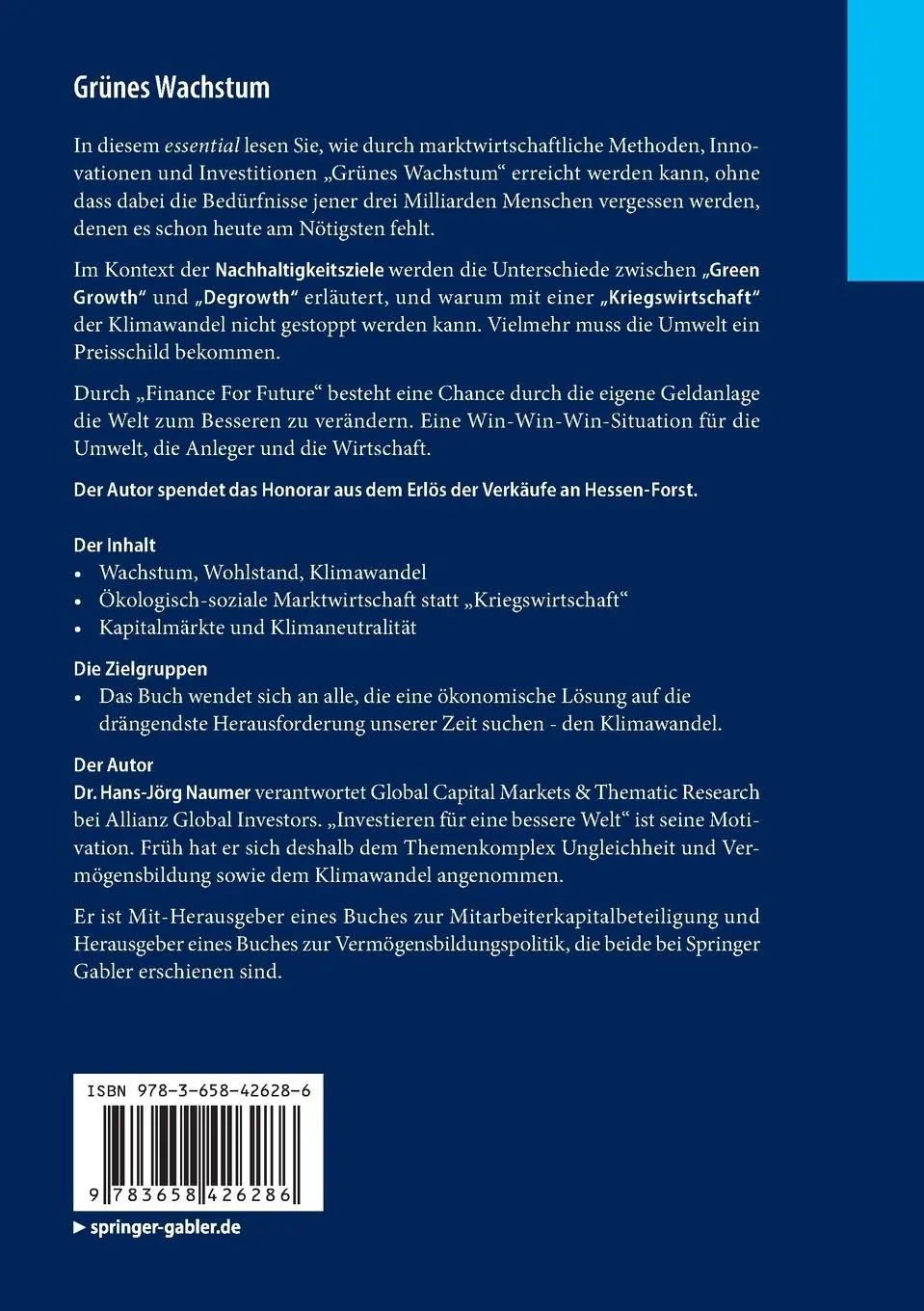 Rückseite: 9783658426286 | Grünes Wachstum | Hans-Jörg Naumer | Taschenbuch | ix | Deutsch | 2023
