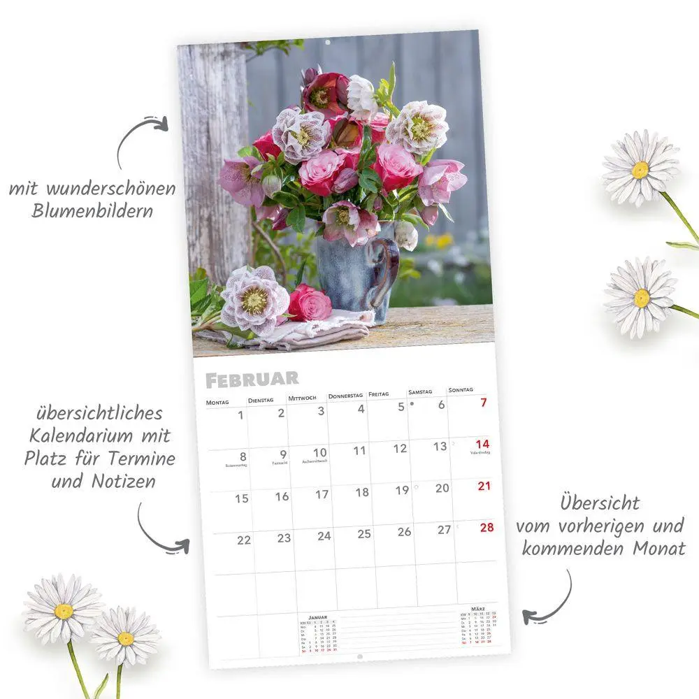 Bild: 9783988026286 | TRÖTSCH - Broschürenkalender Blumenkalender 2027 | Wandplaner | KG