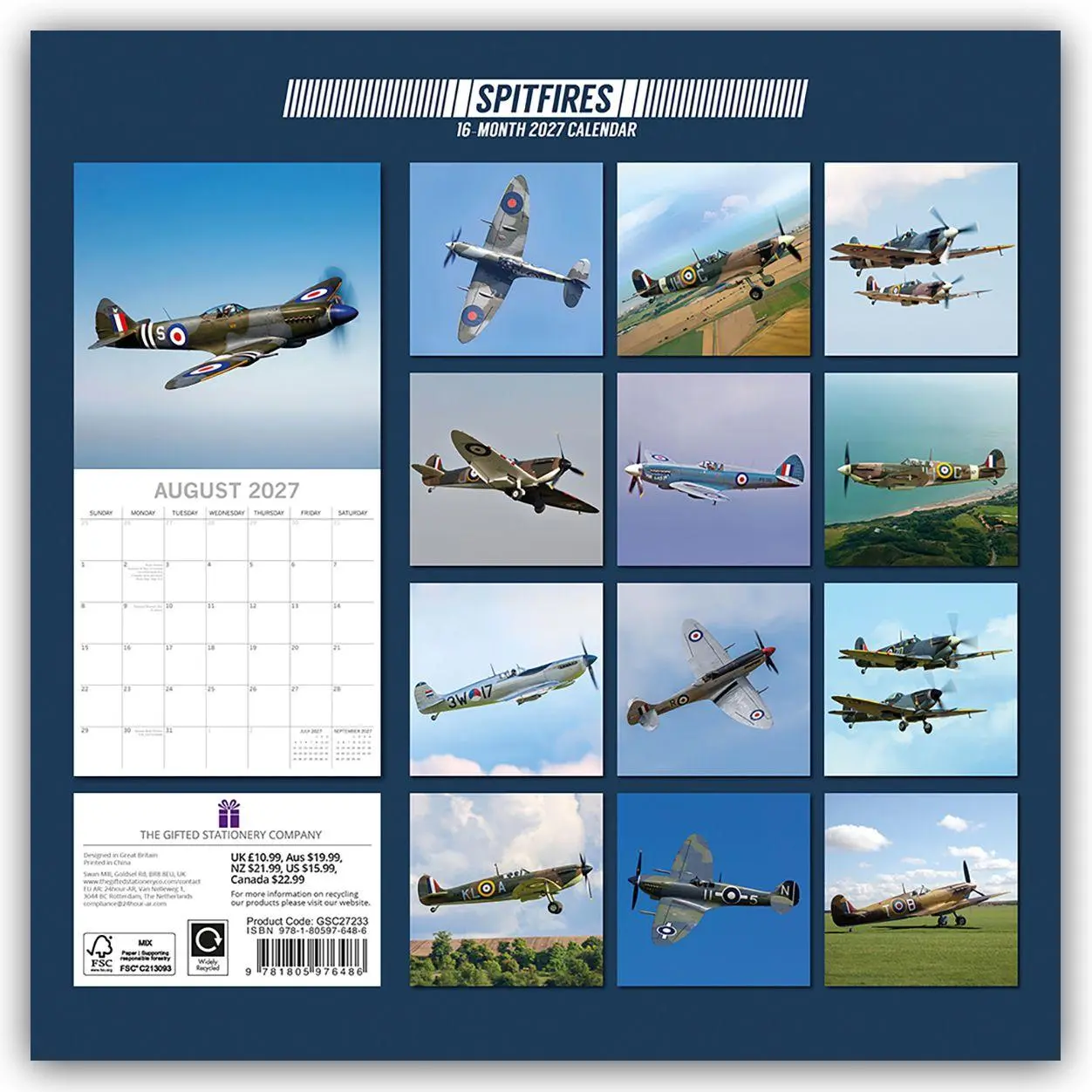 Rückseite: 9781805976486 | Spitfires - Spitfire 2027 - 16-Monatskalender | Ltd | Kalender | 28 S.