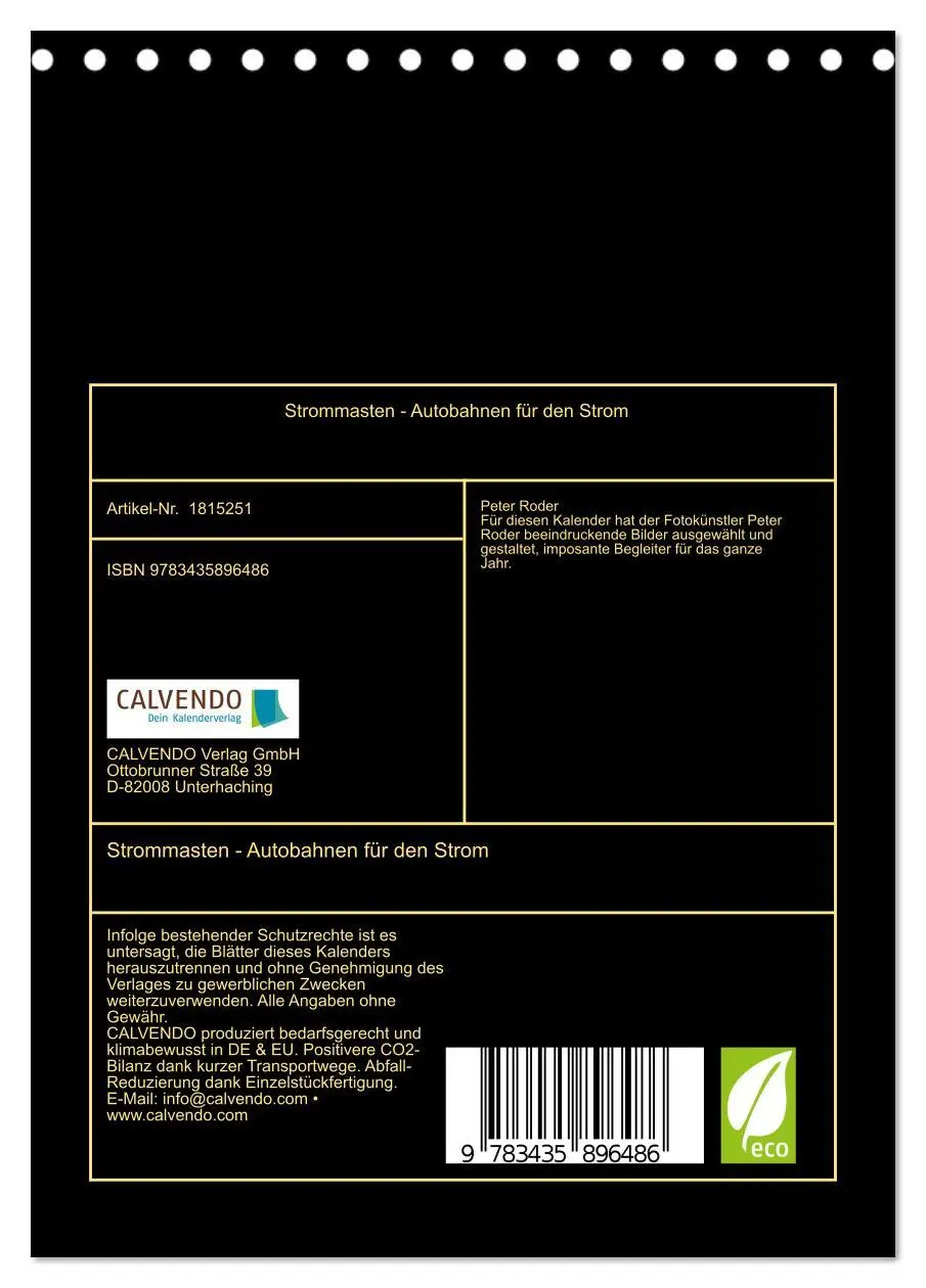 Bild: 9783435896486 | Strommasten - Autobahnen für den Strom (Tischkalender 2025 DIN A5...