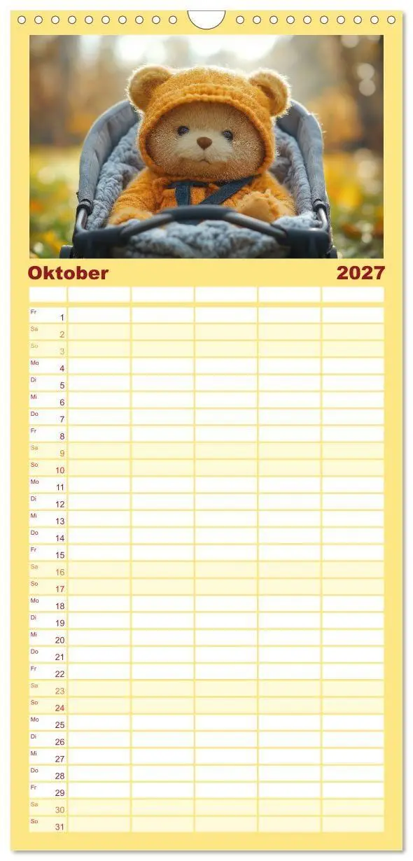Bild: 9783594296486 | Familienplaner 2027 - Teddy Babykalender - Jeden Monat zum Knuddeln...