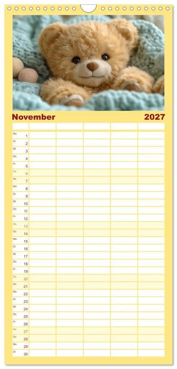 Bild: 9783594296486 | Familienplaner 2027 - Teddy Babykalender - Jeden Monat zum Knuddeln...