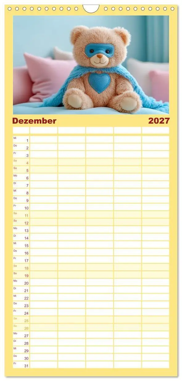 Bild: 9783594296486 | Familienplaner 2027 - Teddy Babykalender - Jeden Monat zum Knuddeln...