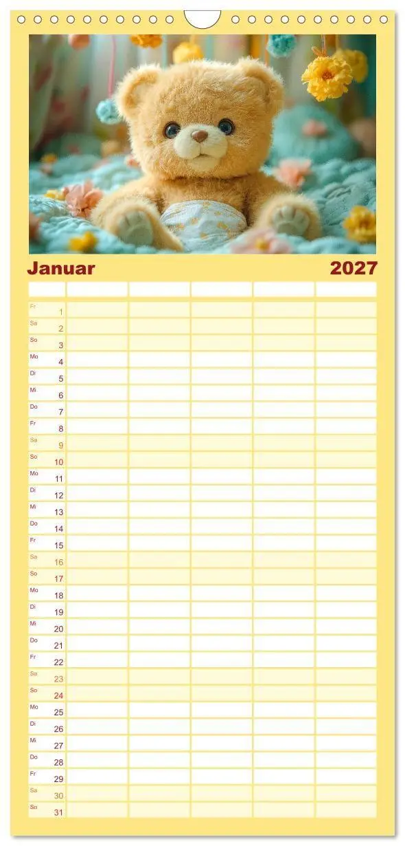 Bild: 9783594296486 | Familienplaner 2027 - Teddy Babykalender - Jeden Monat zum Knuddeln...