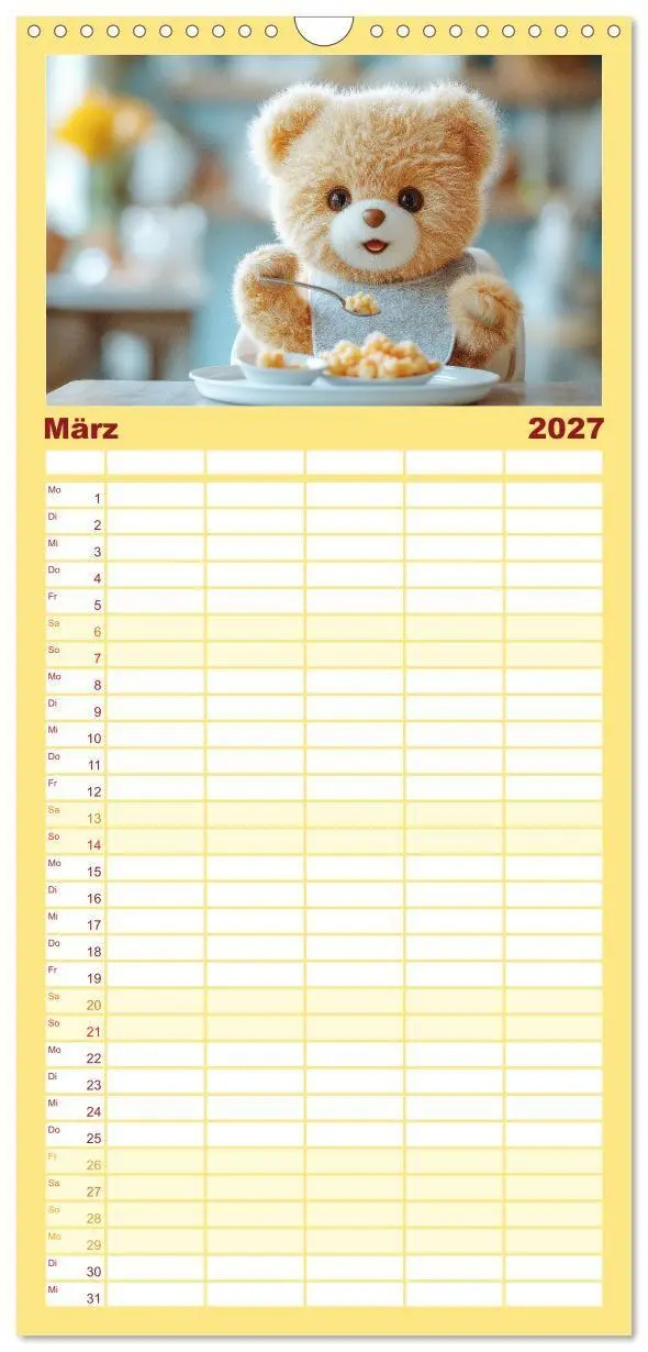 Bild: 9783594296486 | Familienplaner 2027 - Teddy Babykalender - Jeden Monat zum Knuddeln...