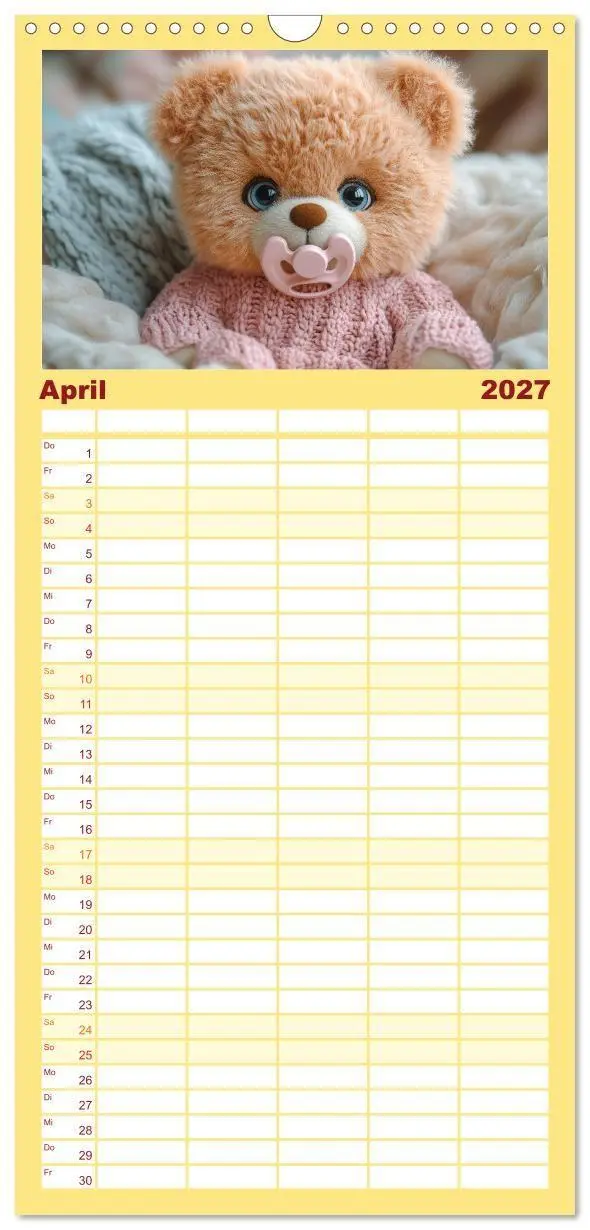 Bild: 9783594296486 | Familienplaner 2027 - Teddy Babykalender - Jeden Monat zum Knuddeln...