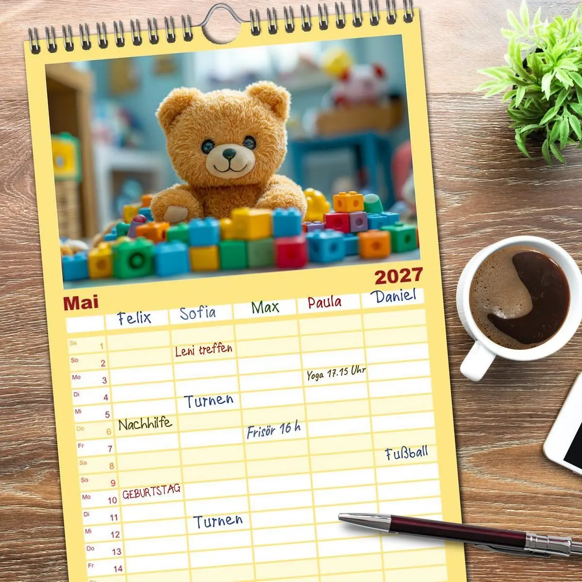 Bild: 9783594296486 | Familienplaner 2027 - Teddy Babykalender - Jeden Monat zum Knuddeln...