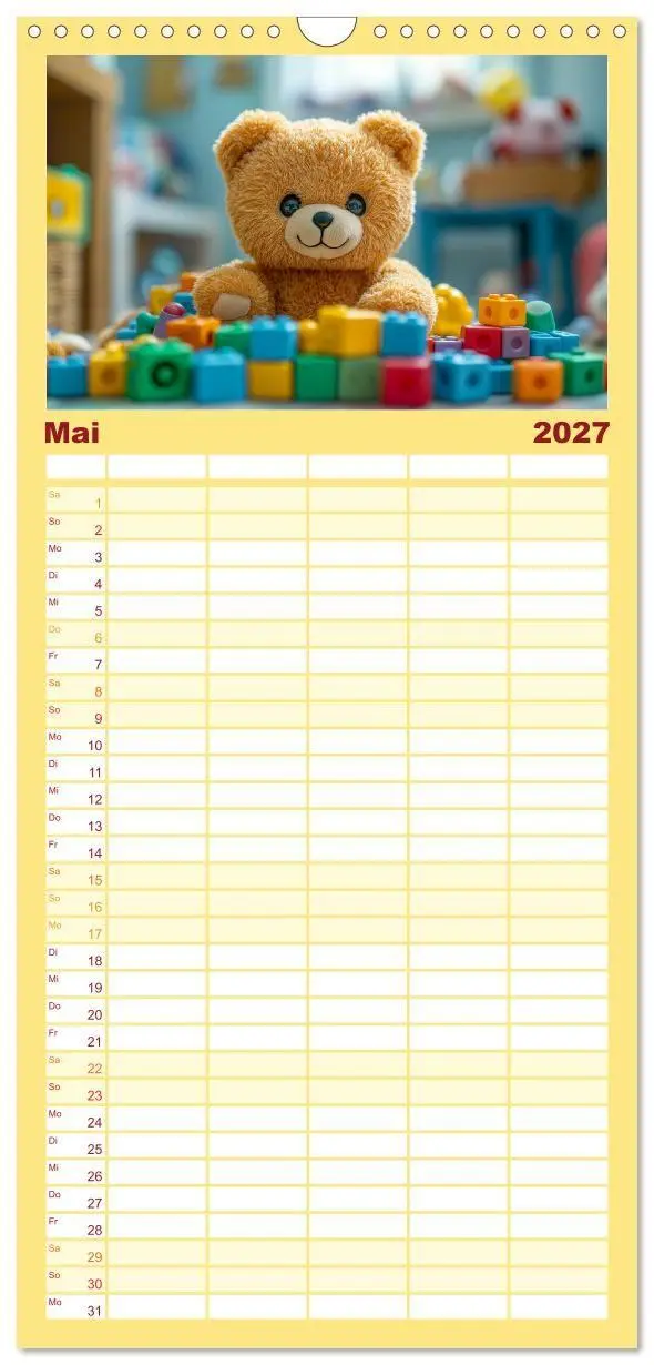 Bild: 9783594296486 | Familienplaner 2027 - Teddy Babykalender - Jeden Monat zum Knuddeln...
