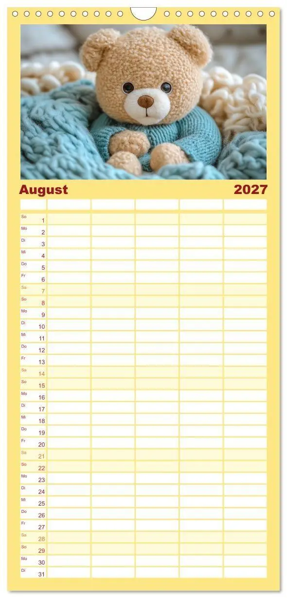 Bild: 9783594296486 | Familienplaner 2027 - Teddy Babykalender - Jeden Monat zum Knuddeln...