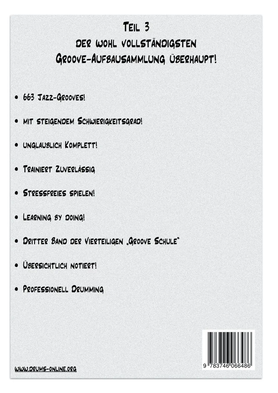 Rückseite: 9783746066486 | Die große Groove-Schule 3 | Jazz Independence | Thomas Stan Hemken