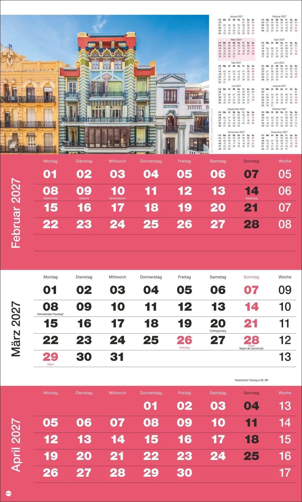 Bild: 9783756416486 | 3-Monatsplaner Foto Traumziele 2027 | Heye | Kalender | Spiralbindung