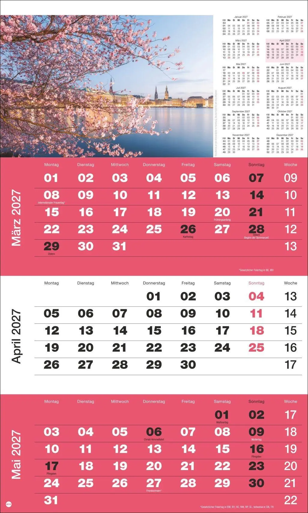 Bild: 9783756416486 | 3-Monatsplaner Foto Traumziele 2027 | Heye | Kalender | Spiralbindung