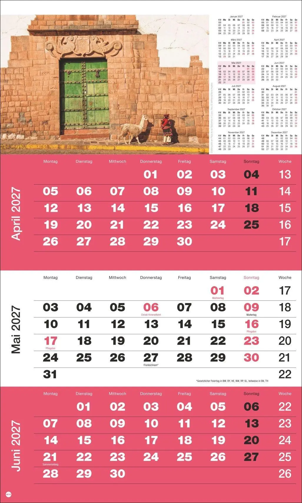 Bild: 9783756416486 | 3-Monatsplaner Foto Traumziele 2027 | Heye | Kalender | Spiralbindung