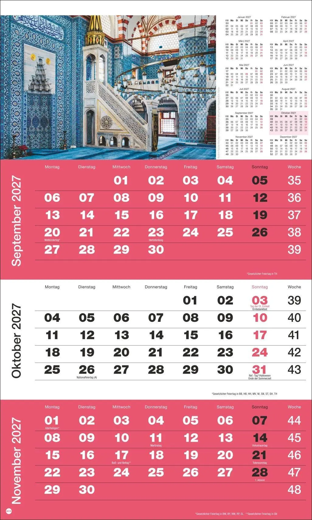 Bild: 9783756416486 | 3-Monatsplaner Foto Traumziele 2027 | Heye | Kalender | Spiralbindung