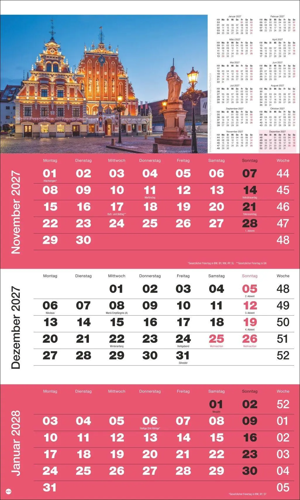 Bild: 9783756416486 | 3-Monatsplaner Foto Traumziele 2027 | Heye | Kalender | Spiralbindung