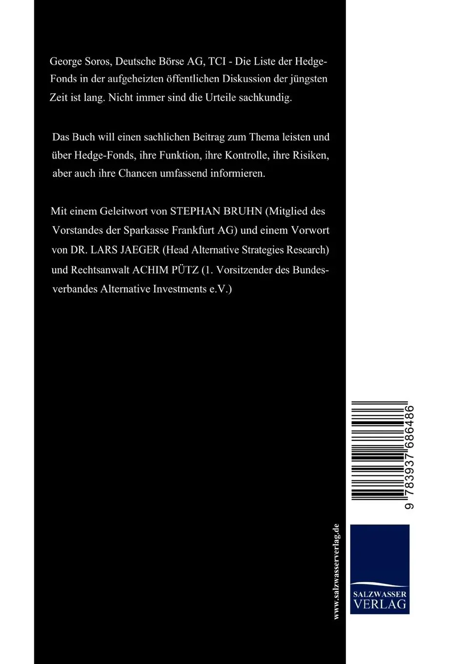 Rückseite: 9783937686486 | Hedgefonds in Deutschland | Michael Uhlig | Taschenbuch | 116 S.