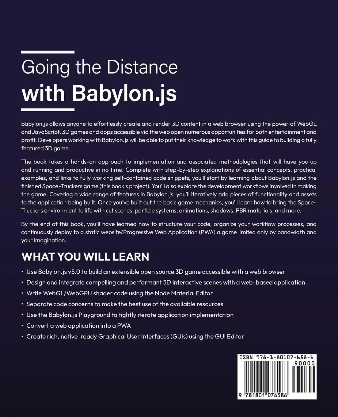 Rückseite: 9781801076586 | Going the Distance with Babylon.js | Josh Elster | Taschenbuch | 2022