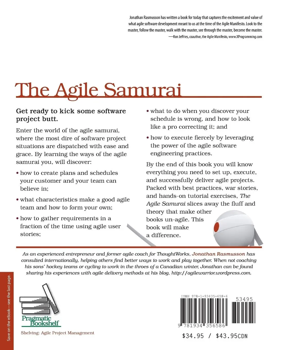 Rückseite: 9781934356586 | The Agile Samurai | How Agile Masters Deliver Great Software | Buch