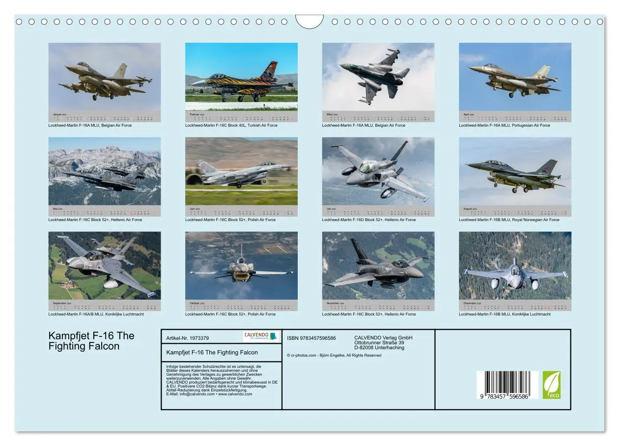 Bild: 9783457596586 | Kampfjet F-16 The Fighting Falcon (Wandkalender 2026 DIN A3 quer),...