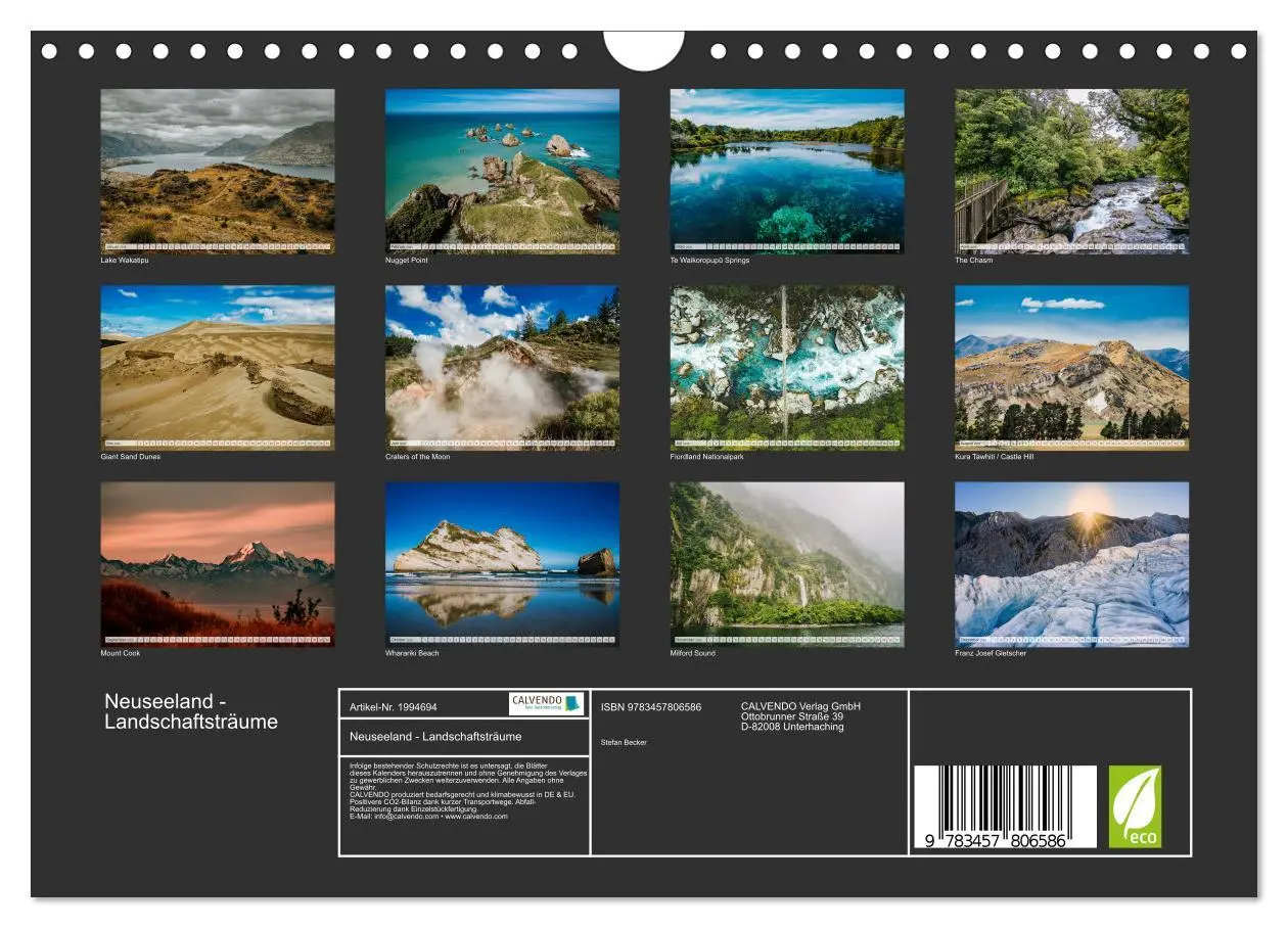 Bild: 9783457806586 | Neuseeland - Landschaftsträume (Wandkalender 2026 DIN A4 quer),...