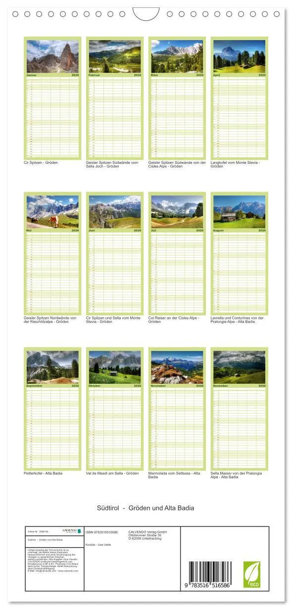Bild: 9783516516586 | Familienplaner 2026 - Südtirol - Gröden und Alta Badia mit 5...