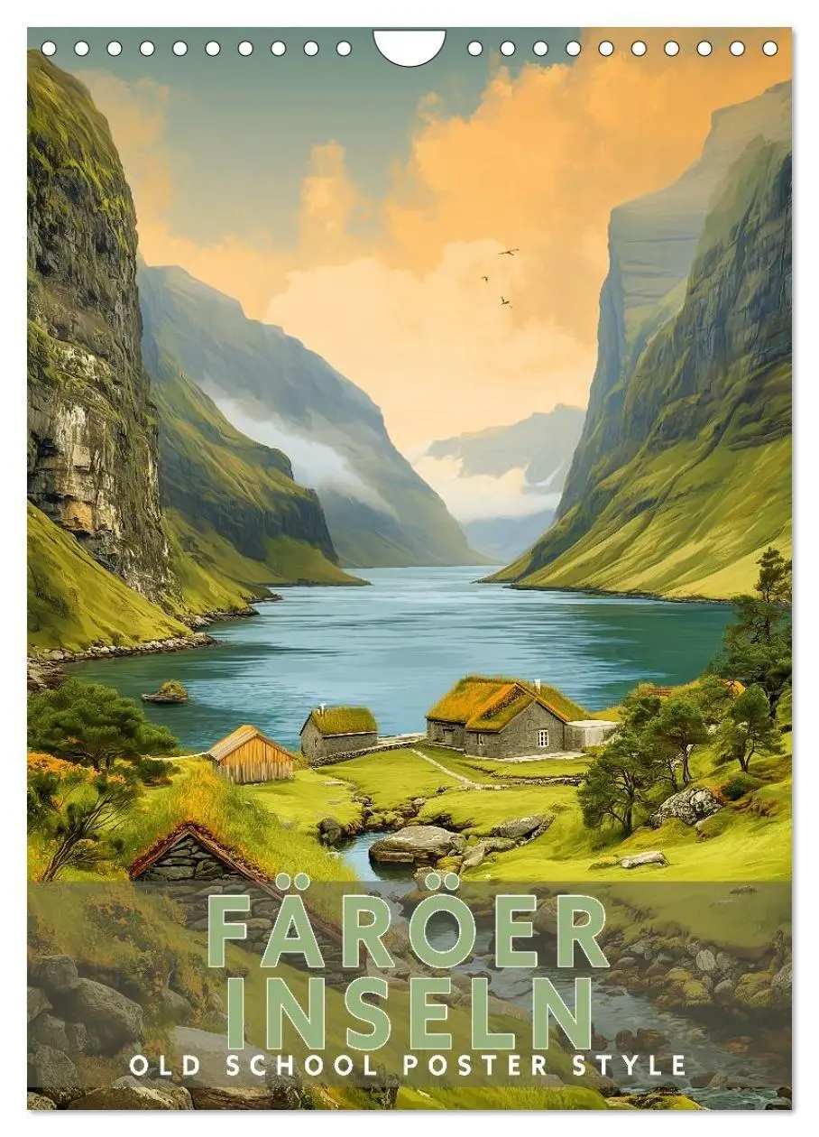 Cover: 9783516826586 | Färöer Inseln - Old School Poster Style (Wandkalender 2027 DIN A4...