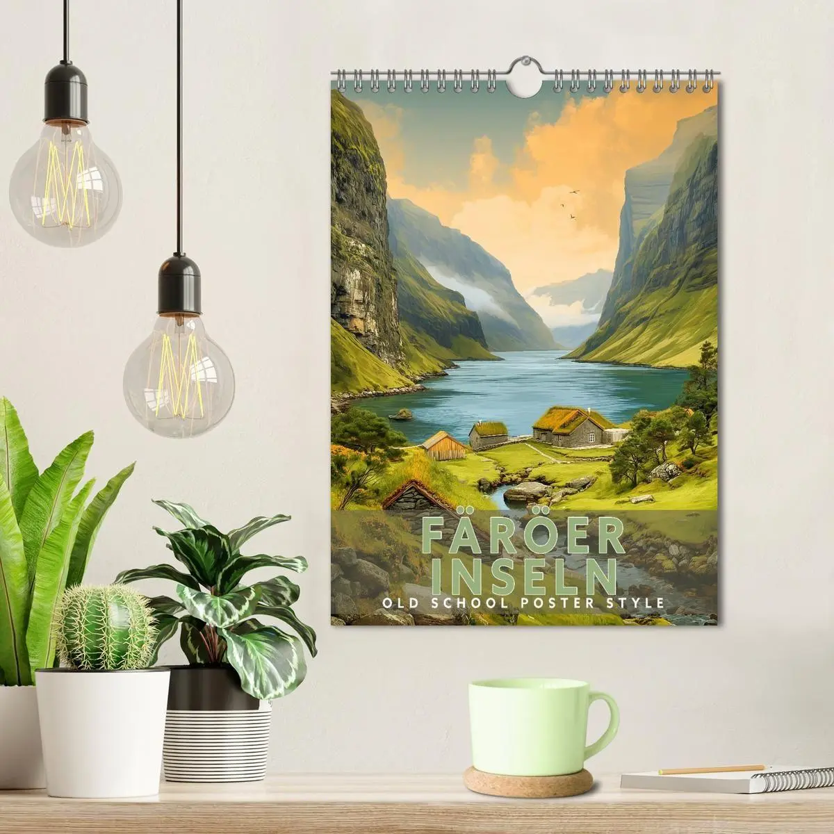 Bild: 9783516826586 | Färöer Inseln - Old School Poster Style (Wandkalender 2027 DIN A4...