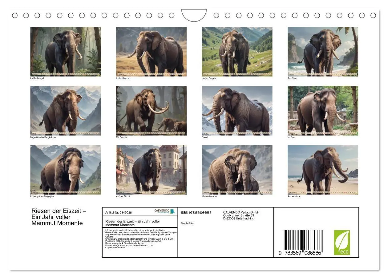 Bild: 9783569086586 | Riesen der Eiszeit - Ein Jahr voller Mammut Momente (Wandkalender...