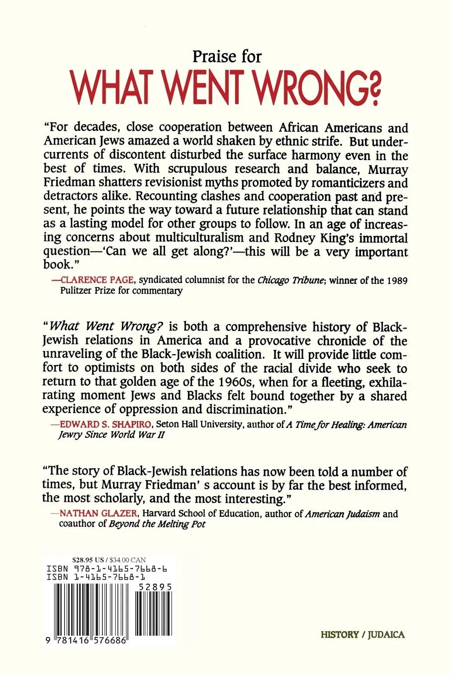 Rückseite: 9781416576686 | What Went Wrong? | Murray Friedman | Taschenbuch | Englisch | 2007
